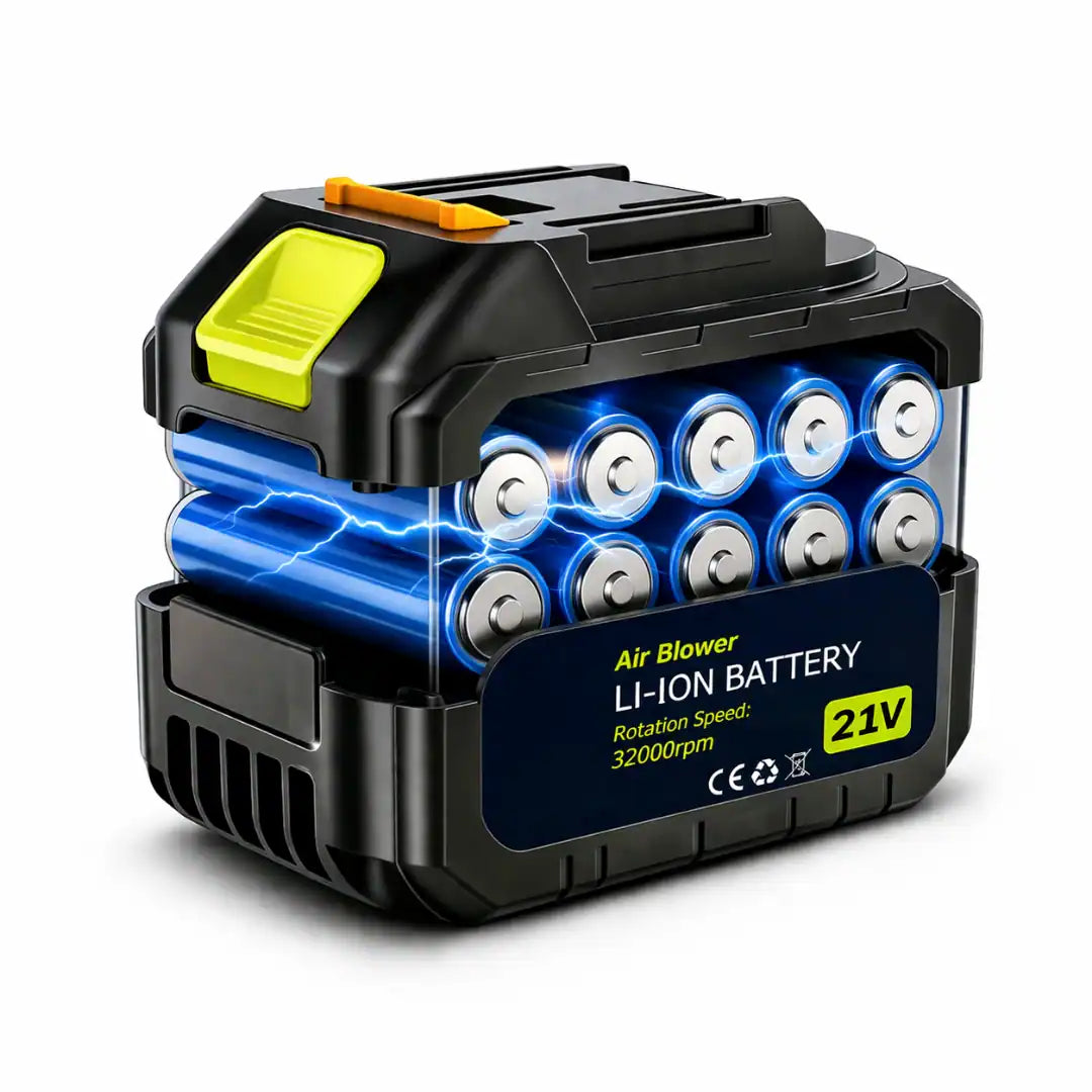 21V Kablosuz Hava Üfleyici | Turbo Fan, 12.000mAh Batarya, Bahçe & Araç Kurutma, Toz Temizleme