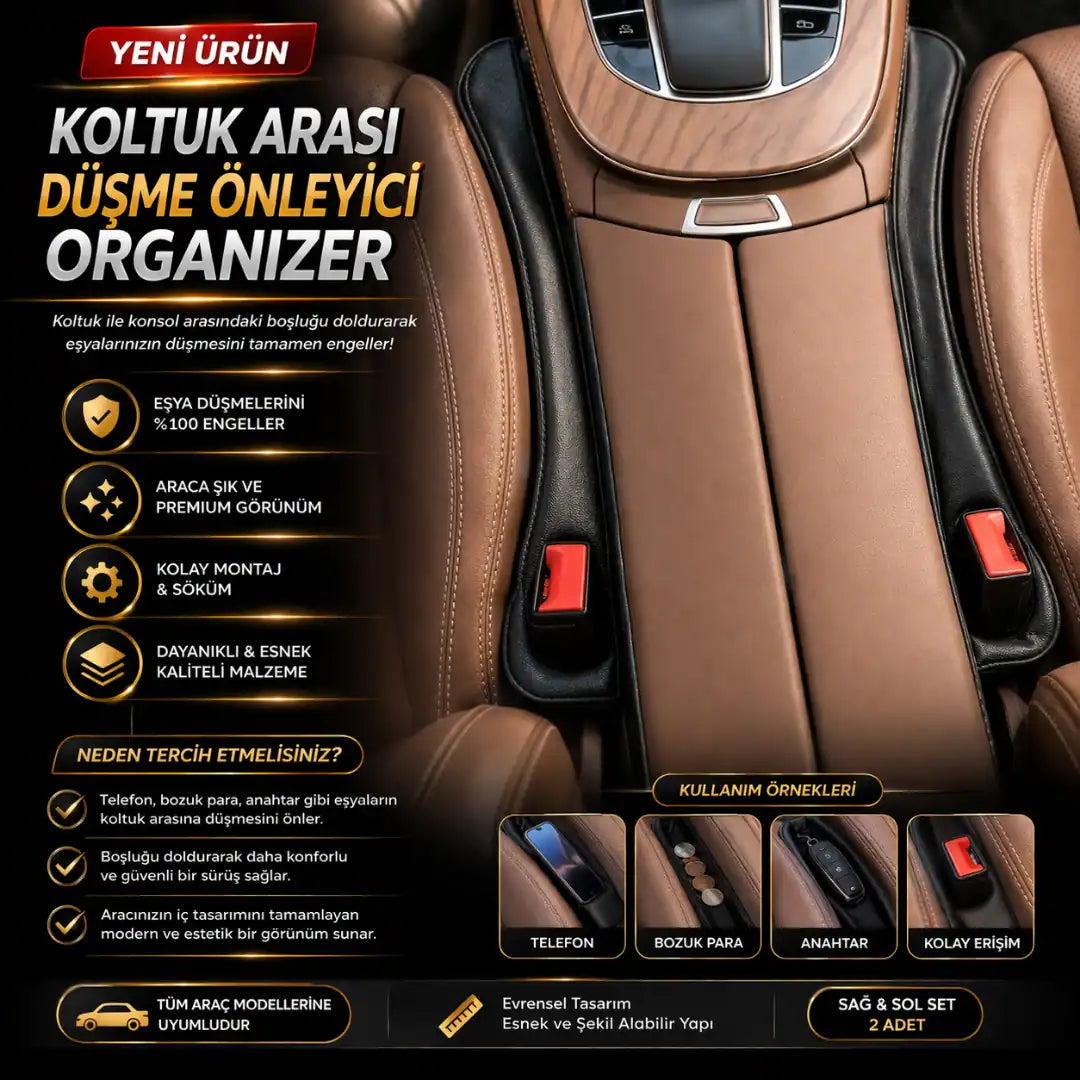 Araç Koltuk Arası Eşya Düşme Engelleyeci