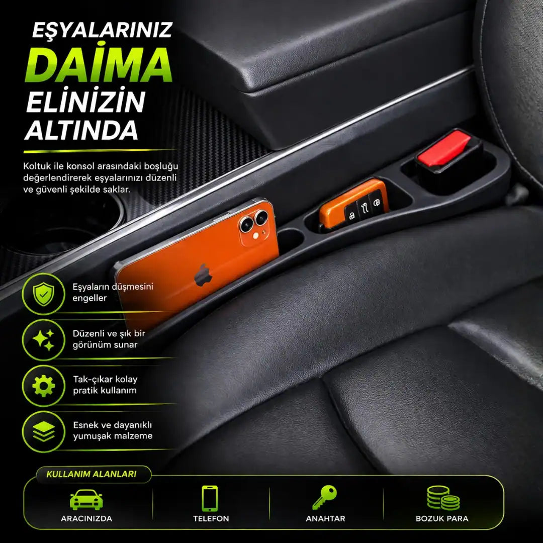 Araç Koltuk Arası Eşya Düşme Engelleyeci