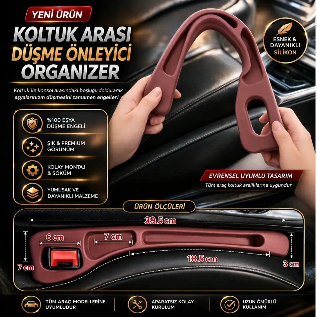 Araç Koltuk Arası Eşya Düşme Engelleyeci