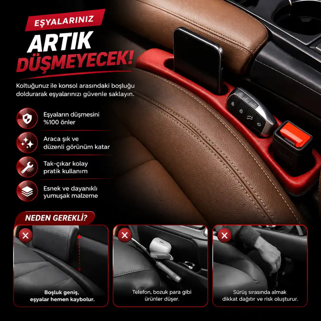 Araç Koltuk Arası Eşya Düşme Engelleyeci