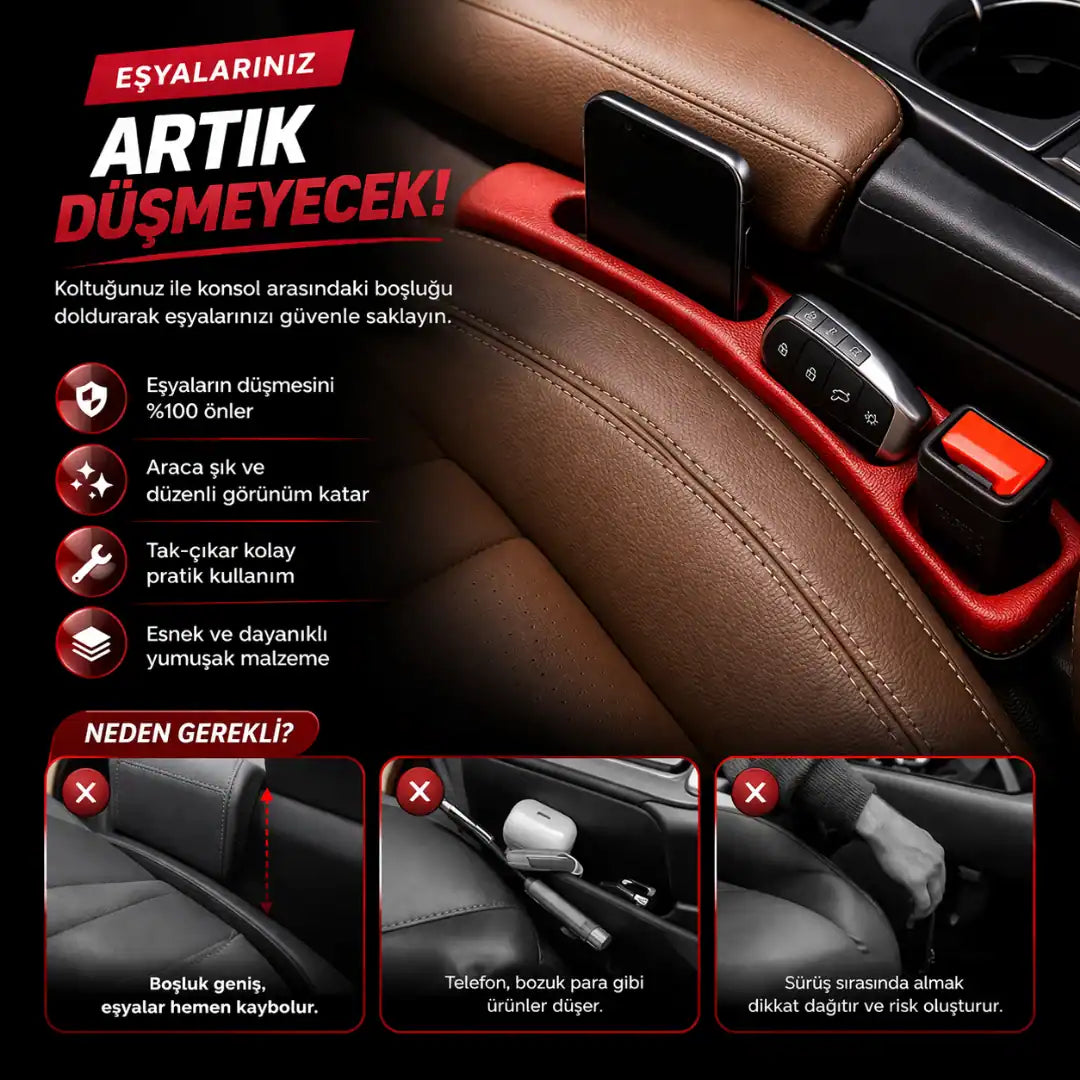 Araç Koltuk Arası Eşya Düşme Engelleyeci